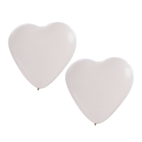 Hartjes ballonnen   6x stuks   wit   27 cm   bruiloft decoratie