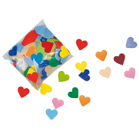 Hartjes confetti van papier   gekleurd   5 cm   zakjes van 250 gram   feestartikelen/knutselen
