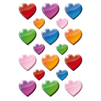 Hartjes figuren stickers   162x stuks   multi kleur   kinderstickers   stickervel   knutselspullen