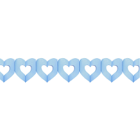 Hartjes slinger   blauw   300 cm   papier   brandvertragend   geboorte jongen versiering