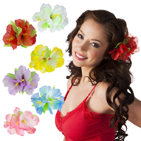 Hawaii bloem   5x   haarclip   Hawaii bloem haarclip   tropisch thema   verkleden