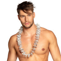 Hawaii krans   zilver   stof   hawaikransen   tropisch   hawaii slinger