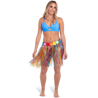 Hawaii rokje   gekleurd   45 cm   bloemenrokje   hawaii/tropisch thema   Carnaval verkleed rok