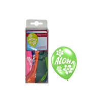 Hawaii thema ballonnen Aloha   12x stuks   30 cm   feestversiering
