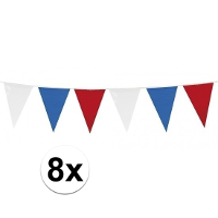Haza vlaggenlijnen Nederland   8x   rood wit blauw   10m   binnen en buiten