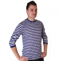 Heren gestreepte shirts blauw met wit