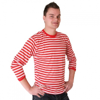 Heren gondelier shirt rood met wit