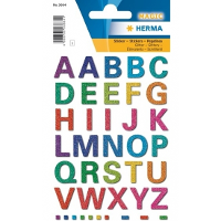 Herma alfabet glitter stickers   42x stuks   multicolor   H1,5 cm   hobby/knutselen