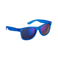 Hippe party zonnebril/feestbril met spiegelglazen   Blauw   Verkleedbrillen