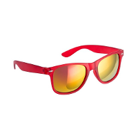 Hippe party zonnebril/feestbril met spiegelglazen   Rood   Verkleedbrillen