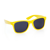 Hippe Party zonnebril   geel   plastic   UV400   verkleedbril   carnaval/verkleed