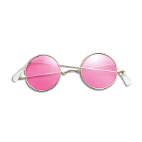Hippie / flower power verkleed bril   roze   jaren 60 accessoires