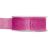 Hobby/decoratie organza sierlint   fuchsia roze   2,5 cm x 20 meter   Cadeaulint   inpakken