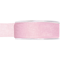 Hobby/decoratie organza sierlint   roze   2,5 cm x 20 meter   Cadeaulint   inpakken