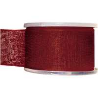 Merkloos Hobby/decoratie sierlint   bordeauxrood   organza   4 cm x 20 meter
