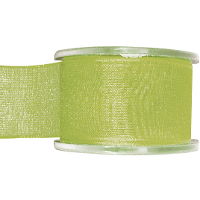 Hobby/decoratie sierlint   groen   organza   4 cm x 20 meter