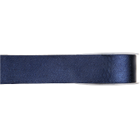 Hobby/decoratie sierlint   satijn   donkerblauw   1,5 cm/15 mm x 25 meter   cadeaulint