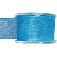 Hobby/decoratie sierlint   turquoise   organza   4 cm x 20 meter