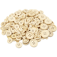 Hobby knopen   440x st   diverse maten   hout   Ongelakte decoratie knoopjes