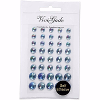 Hobby/knutsel kristal plaksteentjes   40x stuks   blauw   strass steentjes   Plak juwelen