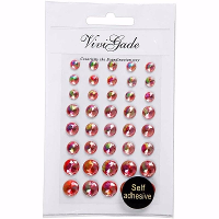 Hobby/knutsel kristal plaksteentjes   40x stuks   rood   strass steentjes   Plak juwelen