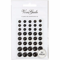 Hobby/knutsel kristal plaksteentjes   40x stuks   zwart   strass steentjes   Plak juwelen