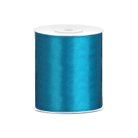 Hobby/knutsel satijnen sierlint   blauw   10 cm x 25 mtr   cadeau lint