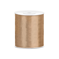 Hobby/knutsel satijnen sierlint   goud   10 cm x 25 mtr   cadeau lint