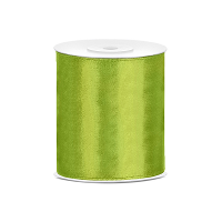 Hobby/knutsel satijnen sierlint   groen   10 cm x 25 mtr   cadeau lint