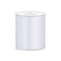 Hobby/knutsel satijnen sierlint   ivoor wit   10 cm x 25 mtr   cadeau lint