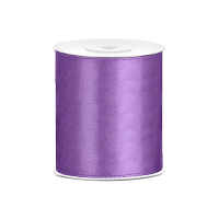 Hobby/knutsel satijnen sierlint   paars   10 cm x 25 mtr   cadeau lint