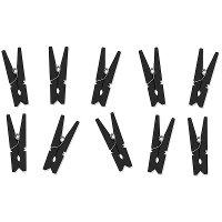 Hobby mini knijpertjes   10x stuks   van hout / metaal   zwart   3,5 cm
