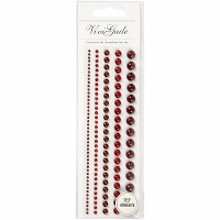 Hobby plak parels   strass steentjes   140x stuks   mix kleuren rood   zelfklevend