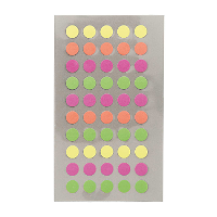 Hobby stickers   200x stuks   D8 mm   neon gekleurde ronde stickers   Kantoor stickers   Scrapbook