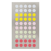 Hobby stickers   200x stuks   D8 mm   pastel gekleurde ronde stickers   Kantoor stickers   Scrapbook