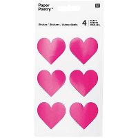 Hobby stickers   24x stuks   D40 mm   hartjes vorm stickers   roze   knutselen   love/valentijn