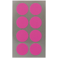 Hobby stickers   32x stuks   D25 mm   neon roze ronde stickers   Kantoor stickers   Scrapbook