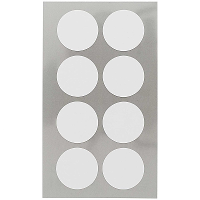Hobby stickers   32x stuks   witte ronde sticker etiketten   dia 25 mm   rond