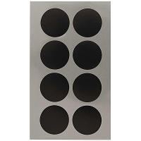 Hobby stickers   64x stuks   zwarte ronde sticker etiketten   dia 25 mm   rond