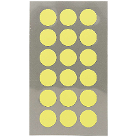Hobby stickers   72x stuks   D15 mm   neon geel ronde stickers   Kantoor stickers   Scrapbook