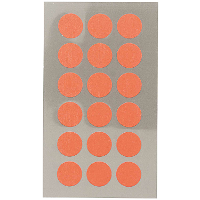 Hobby stickers   72x stuks   D15 mm   neon oranje ronde stickers   Kantoor stickers   Scrapbook