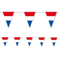 Holland Nederland vlaggetjes   rood wit blauw   vlaggenlijn   papier   3,5 meter