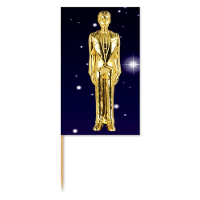 Hollywood award cocktailprikkers   50x stuks   Film gala thema feest prikkers