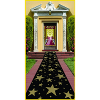 Merkloos Hollywood zwarte loper met gouden sterren van vilt 3 meter