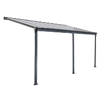 HOME DELUXE Terrasoverkapping SOLIS Grijs 435 / 442 x 300 / 303 x 278 / 226 cm