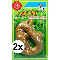 Honden nep drol/drollen poep fopartikelen 11 cm   2x stuks   Feestartikelen humor   Fopartikelen 1 a