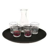 Horeca dienblad met anti slip laag   zwart   kunststof   D35 cm   rond dienblad