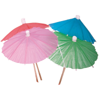 IJs parasols   gekleurd  15x stuks   dessert/cocktail parasolletjes   10 cm