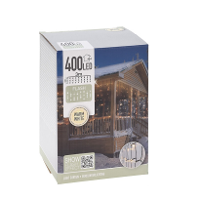 Ijspegelverlichting lichtsnoer   400 led lampjes   warm wit   300 cm   flash effect