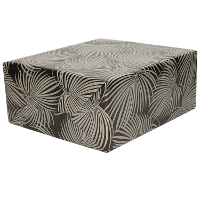 Inpakpapier / cadeaupapier rol   folie metallic   zwart/zilver   met bladeren   70 x 200 cm
